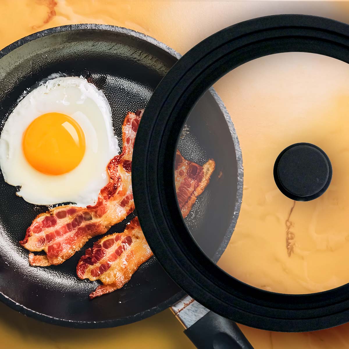 every U.　ガラス蓋　22cm-24cm-26cm兼用