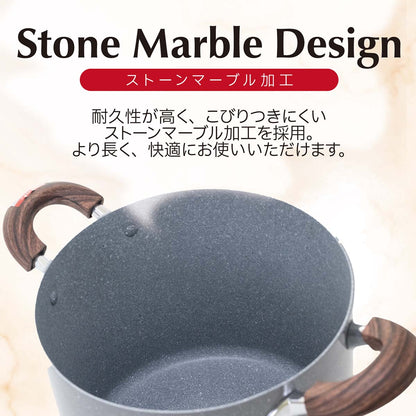 every U. Marble Chef　ストーンマーブル加工両手鍋　21cm