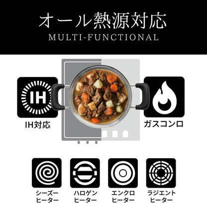 every U.　両手鍋 22cm　目皿付き