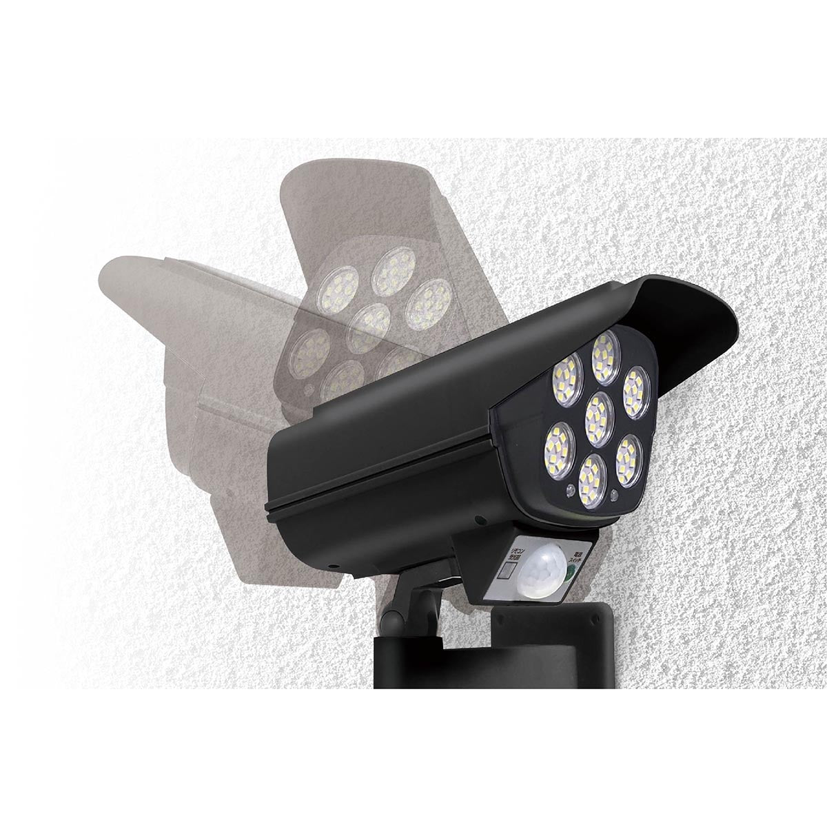 ソーラー充電センサー式　リアル防犯ダミーカメラ