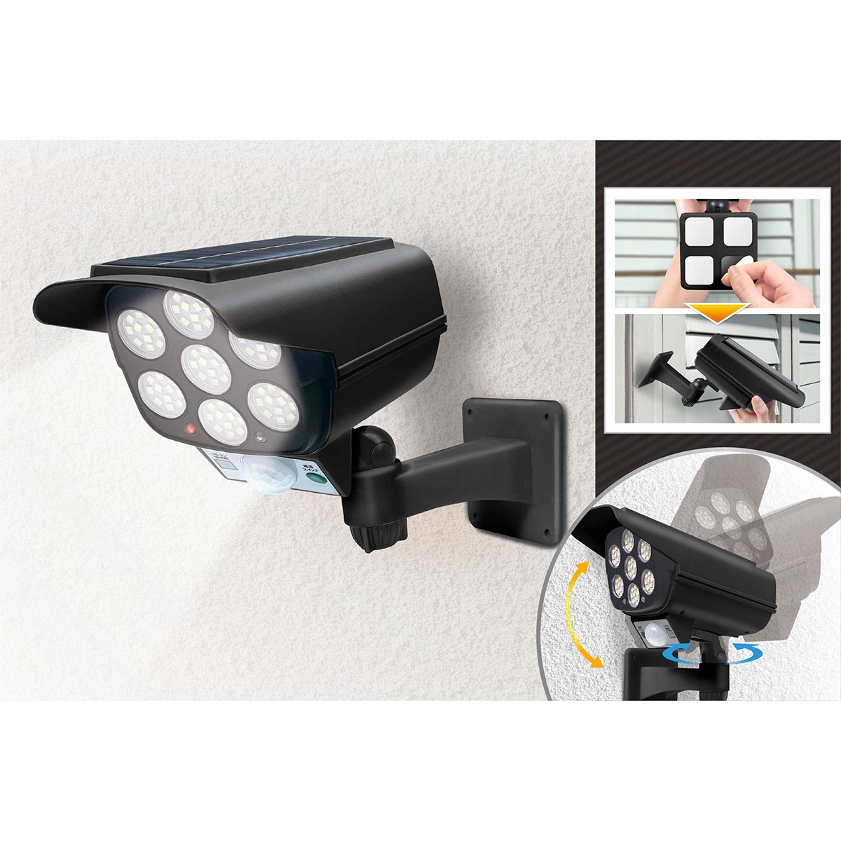 ソーラー充電センサー式　リアル防犯ダミーカメラ