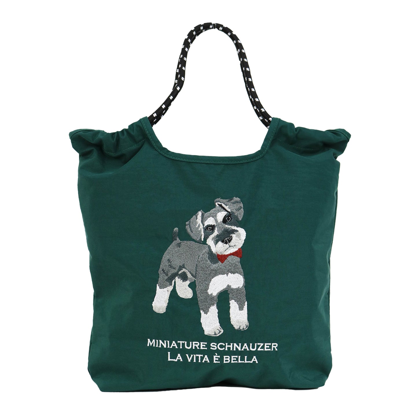 アニマル刺繍コードトート シュナウザー