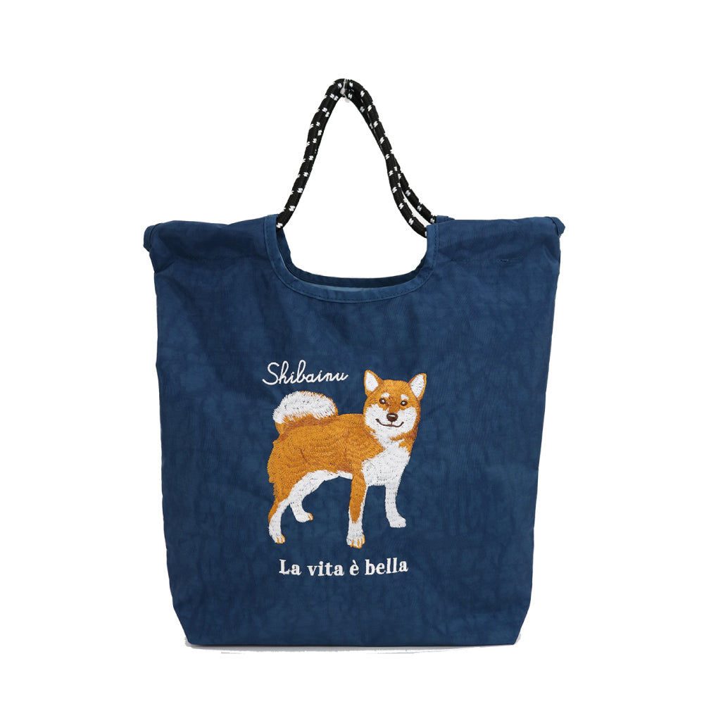 アニマル刺繍コードトート シバイヌ