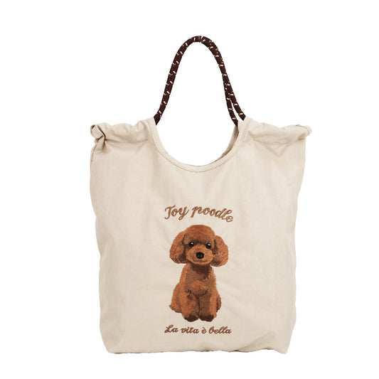 アニマル刺繍コードトート トイプー