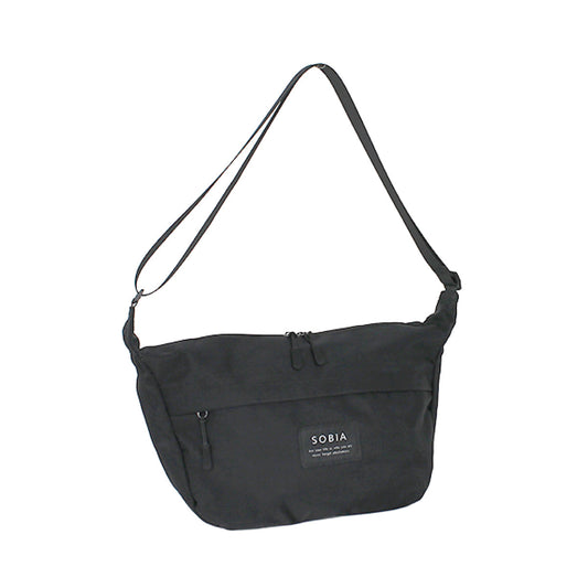 はっ水ナイロン舟形ショルダー BK