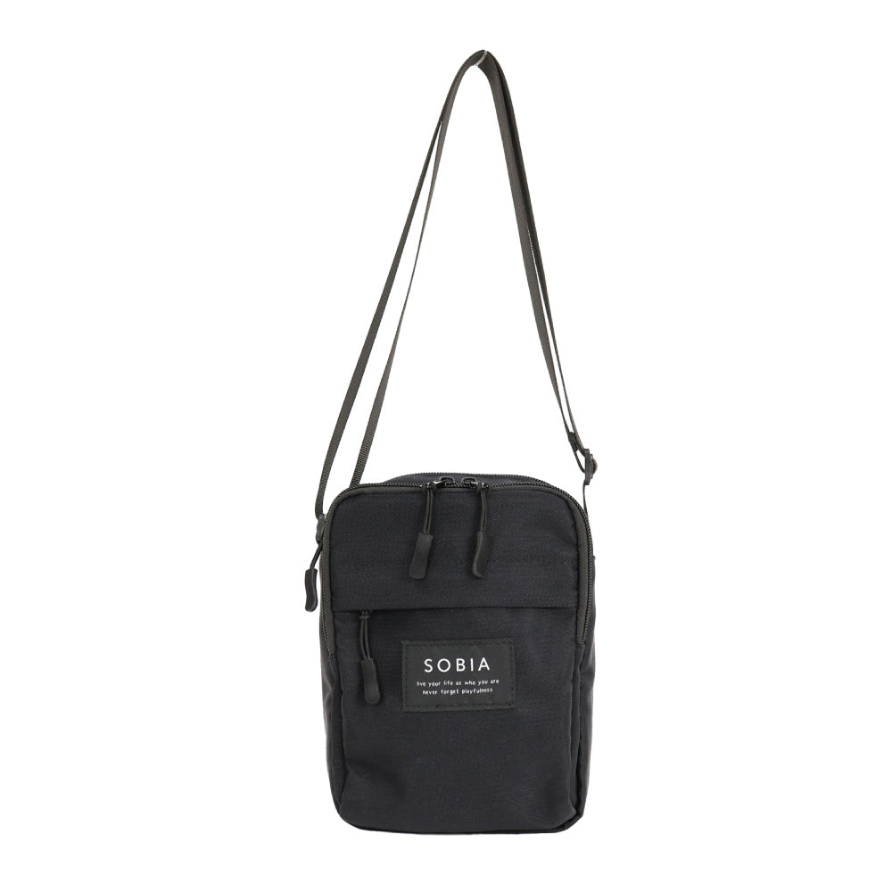 はっ水ナイロンスクエアショルダー BK