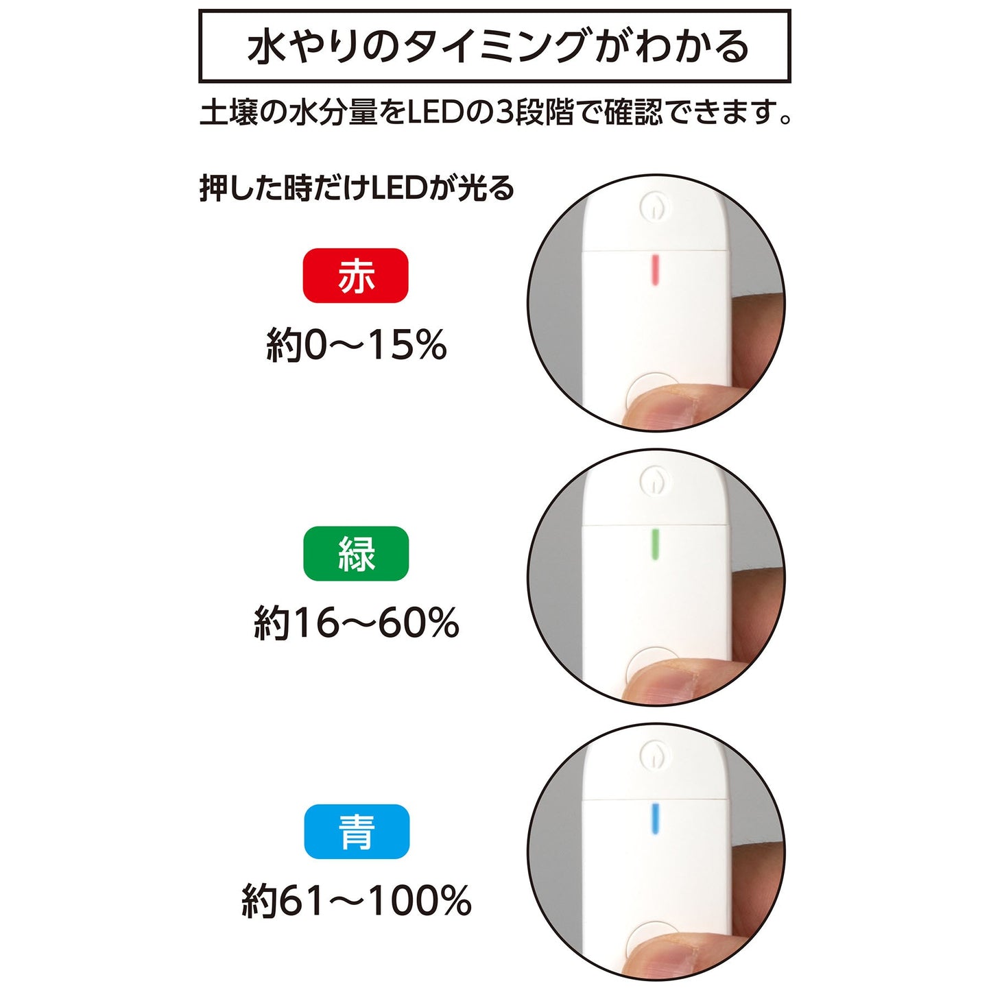 土壌水分チェッカー  L  LED三色表示