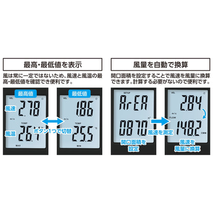 デジタル風速計 最高･最低 熱線式