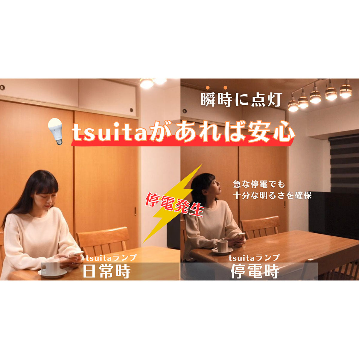 防災用電球　いつでもランプtsuita（電球色）