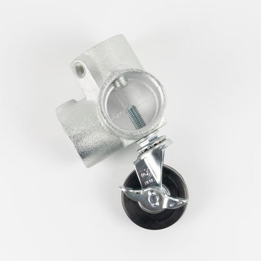 単管用ジョイント金具　Sタイプ　小キャスター付き　コーナー型