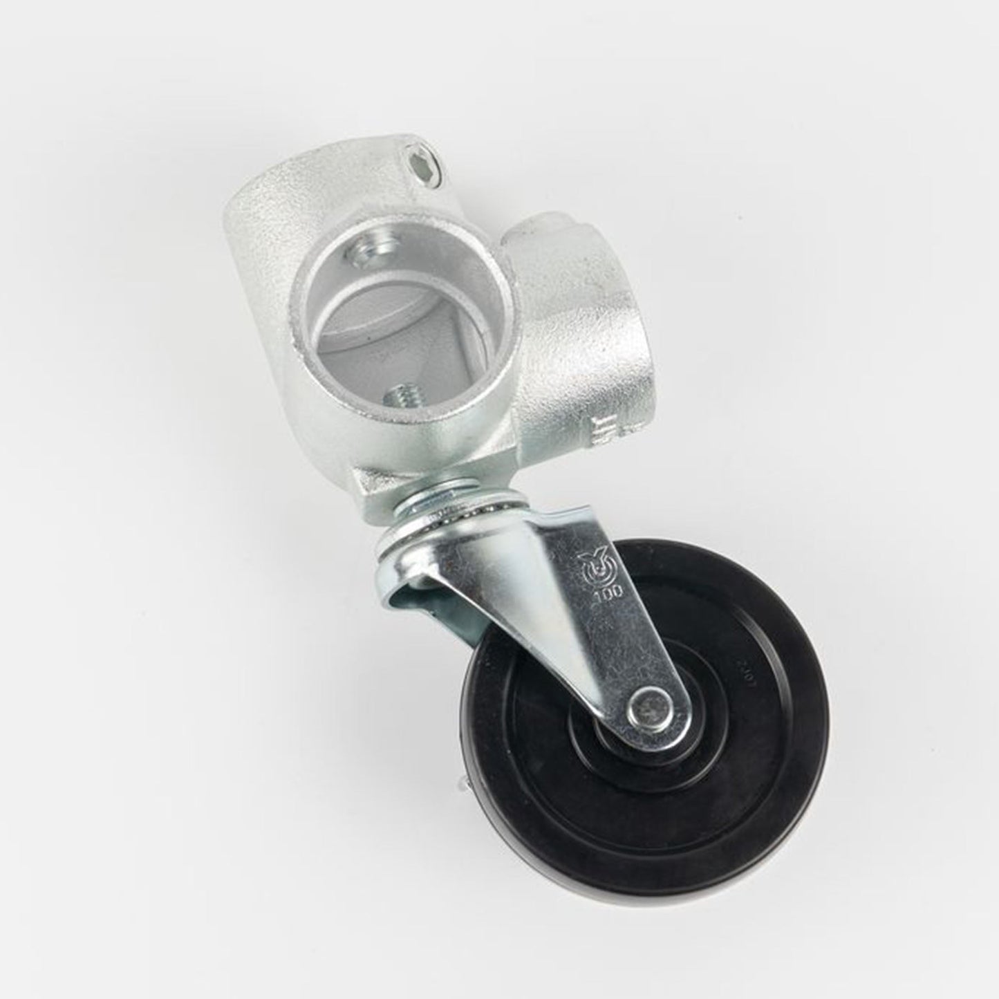 単管用ジョイント金具　Sタイプ　中キャスター付き　コーナー型