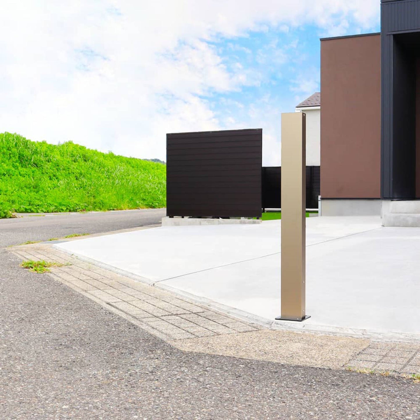 コーナーポールチェーン受けあり（ステン）