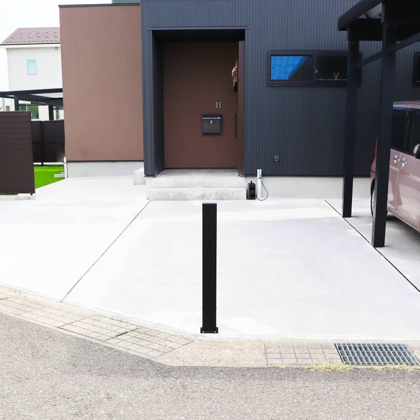 コーナーポールチェーン受けあり（ステン）