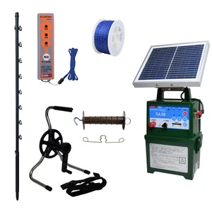 電気柵　熊対策用　外周100ｍ分セット　ソーラータイプ(バッテリー付属)