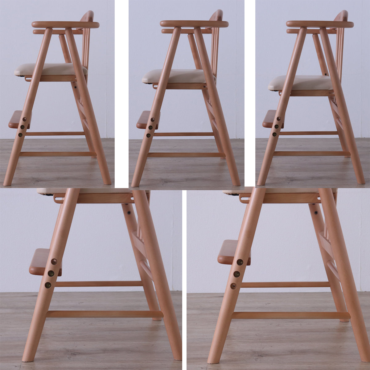 ベビーチェアワイド　生後7か月から　天然木　ホワイト