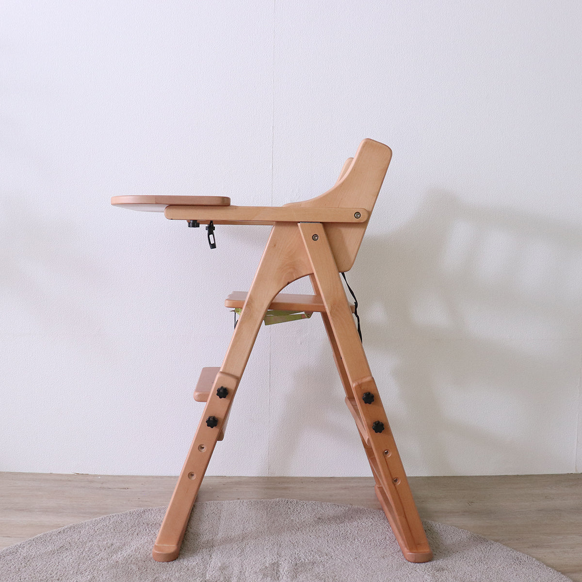 おりたたみベビーチェア　生後7か月から　天然木　ライトブラウン