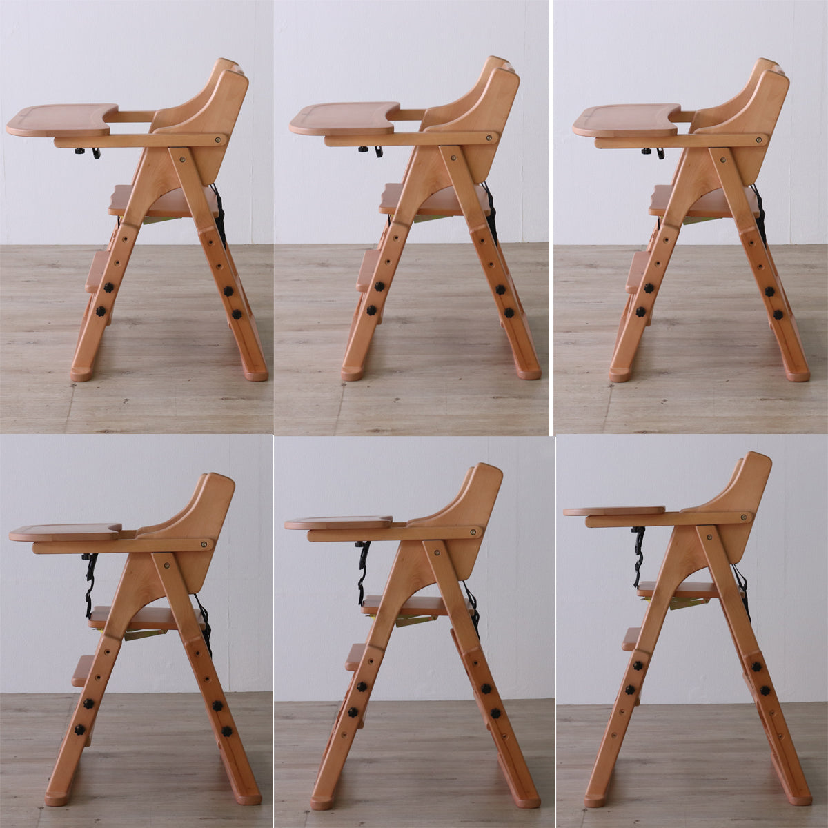 おりたたみベビーチェア　生後7か月から　天然木　ホワイト