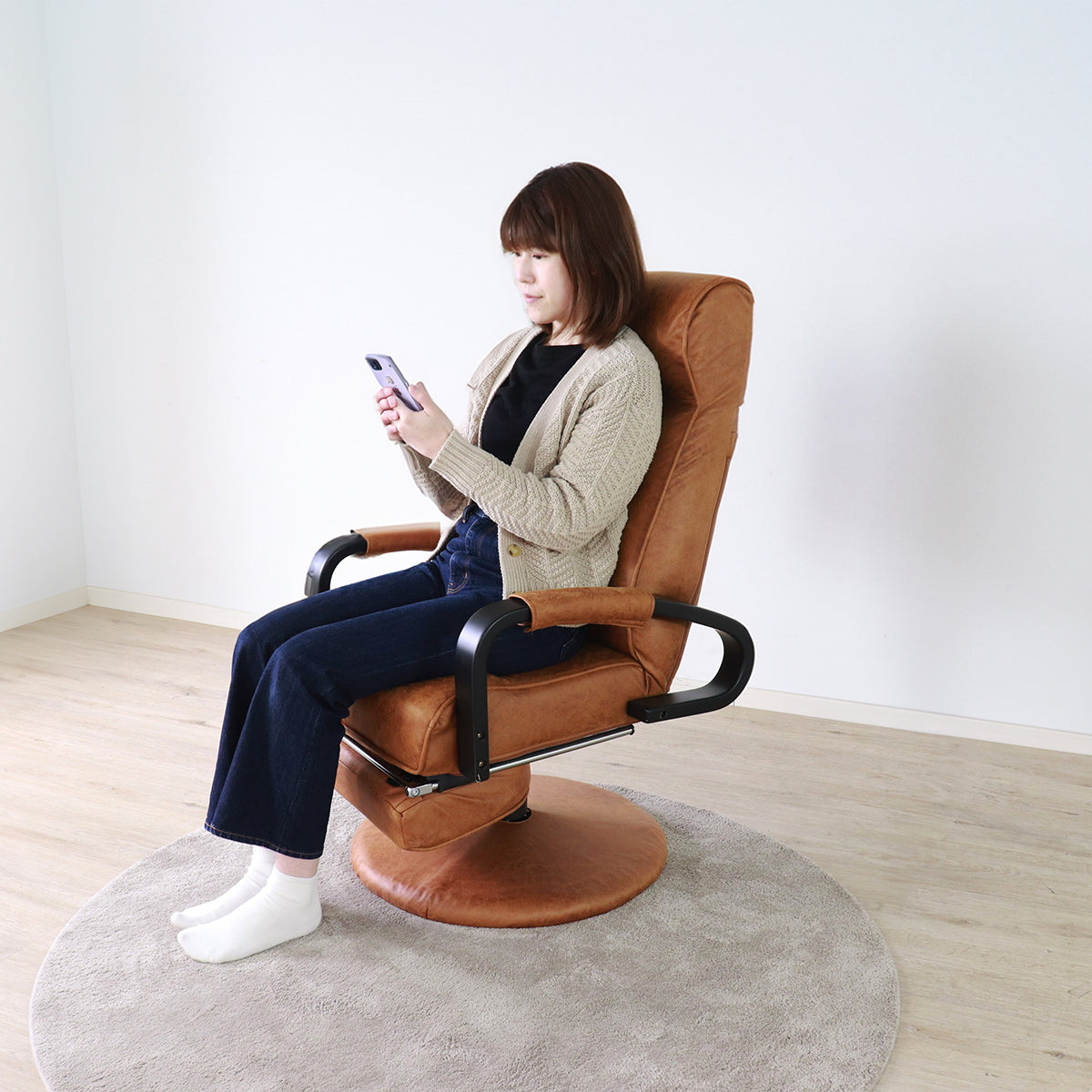 回転リクライニングチェア　フレッソ２　ブラウン