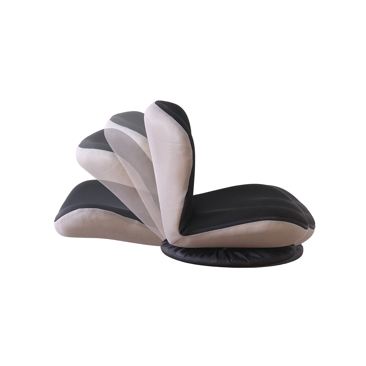 回転フロアチェア　カム　360度回転式　ブラック