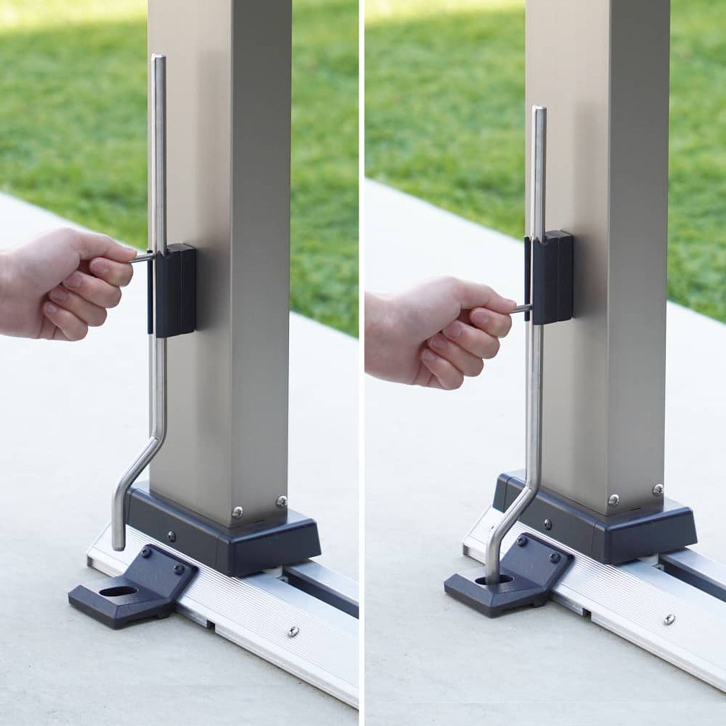 カーポール スクエアタイプ 全幅100～160cm(ブラック)