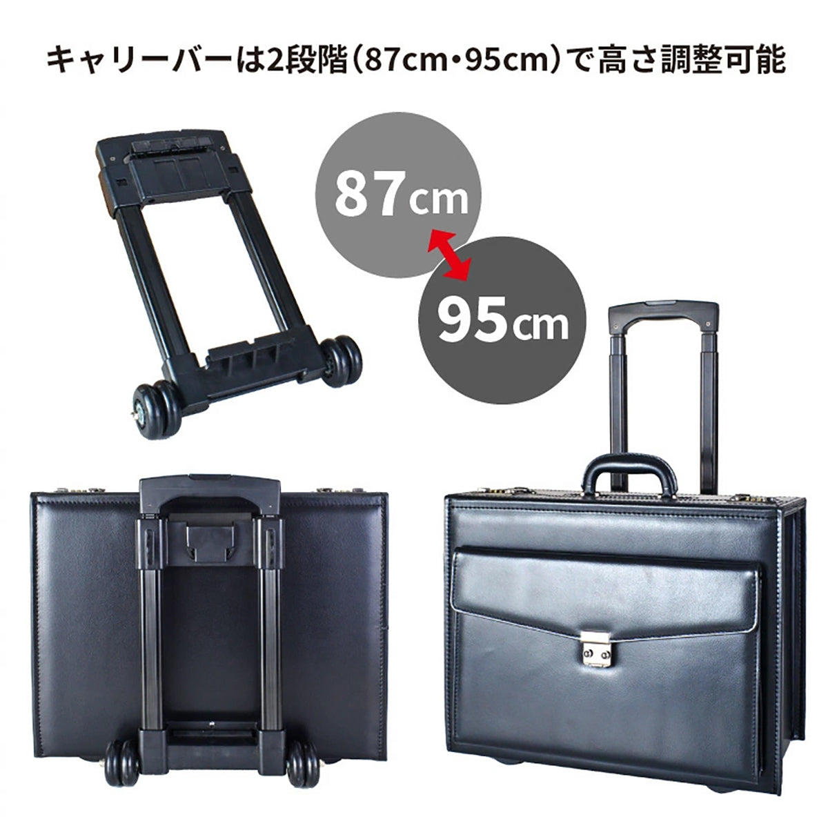 ROBERT KLEIN (ロバートクライン) キャリー付パイロットケース 8714 ブラック