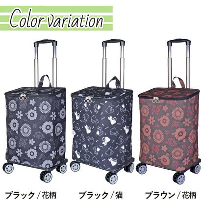SAXON cue 2way ショッピングキャリーバッグ 5245 茶/花