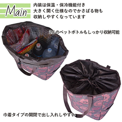 SAXON cue 2way ミレイユ 2輪 ショッピングキャリーバッグ 5246 茶/花