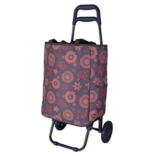 SAXON cue 2way ミレイユ 2輪 ショッピングキャリーバッグ 5246 茶/花