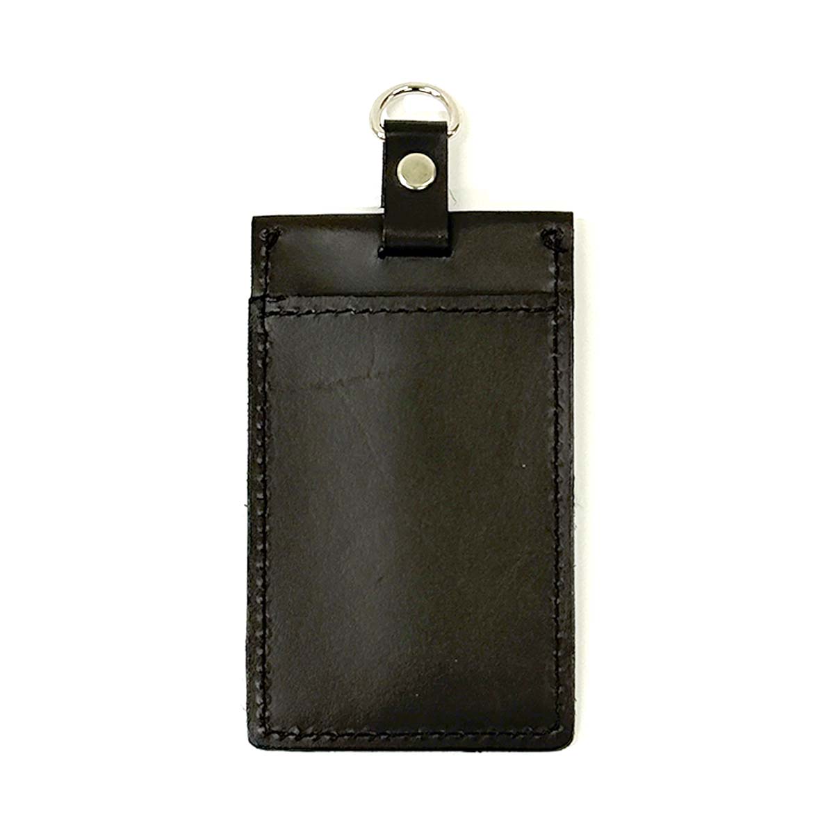 【革鳴】ＩＤカードホルダー（縦型・茶・クロム革）