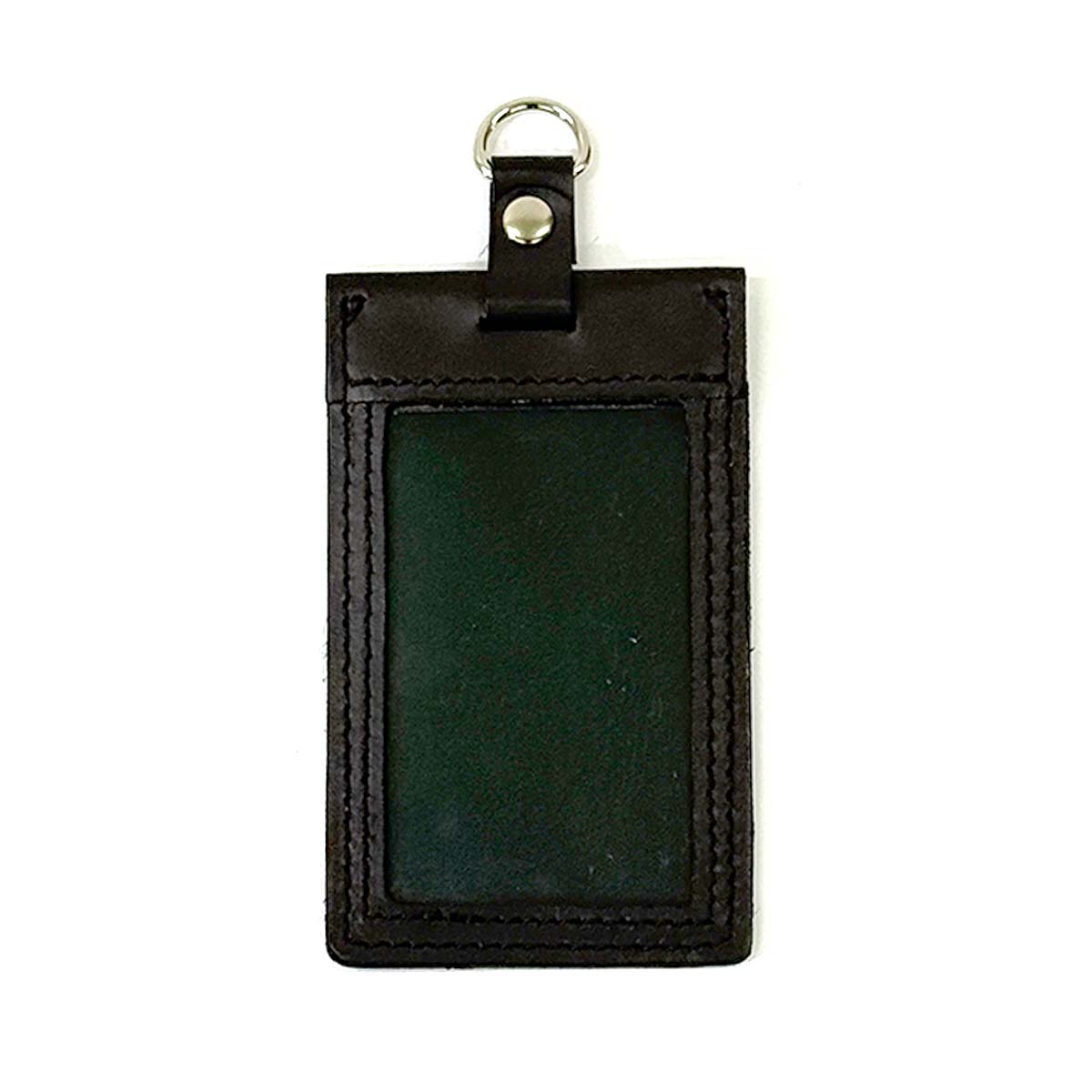 【革鳴】ＩＤカードホルダー（縦型・茶・クロム革）