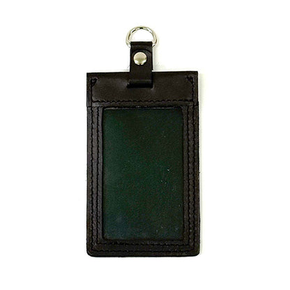 【革鳴】ＩＤカードホルダー（縦型・茶・クロム革）