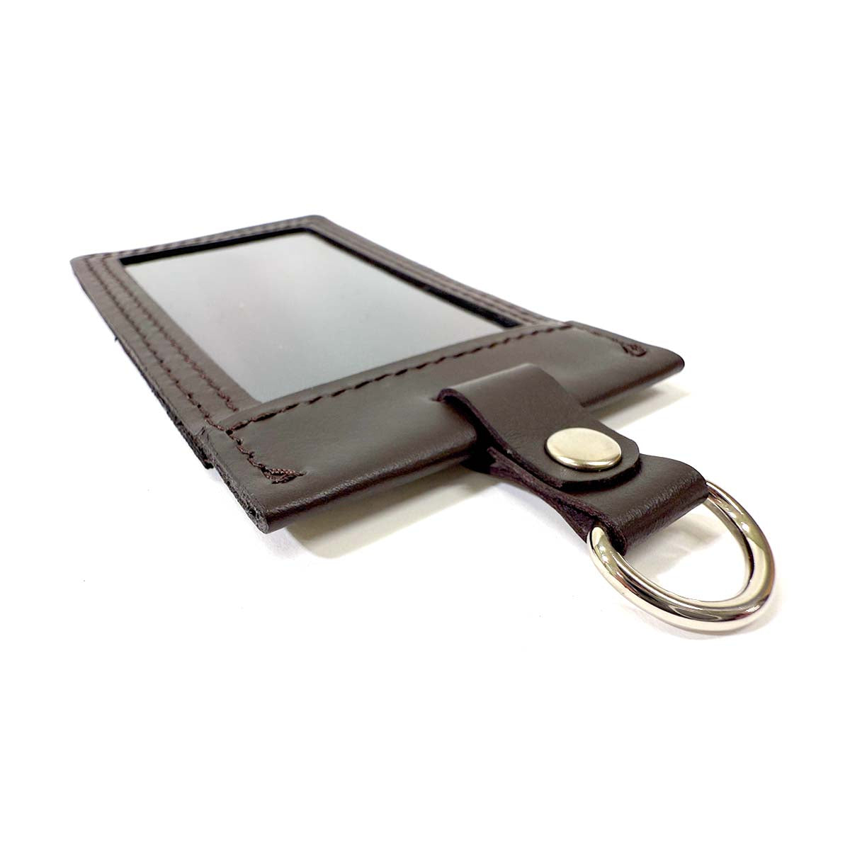 【革鳴】ＩＤカードホルダー（縦型・茶・クロム革）