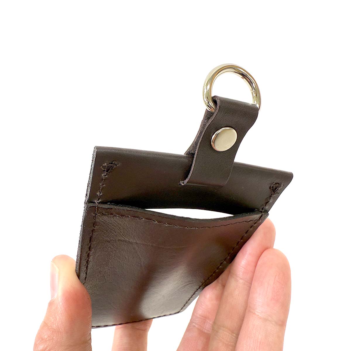 【革鳴】ＩＤカードホルダー（縦型・茶・クロム革）