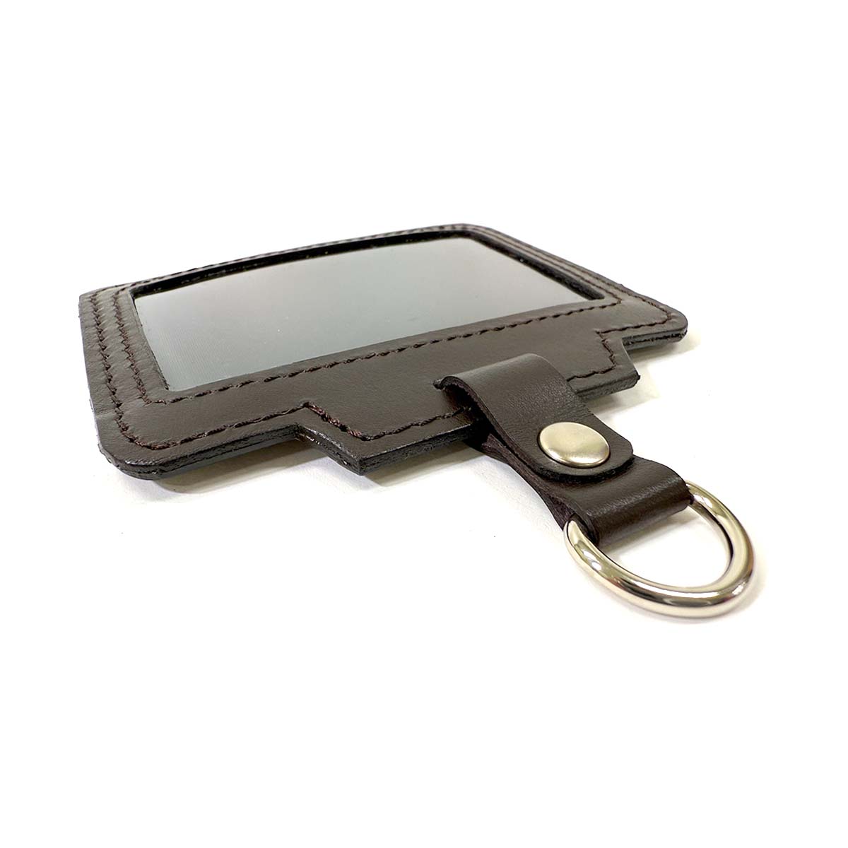 【革鳴】ＩＤカードホルダー（横型・茶・クロム革）