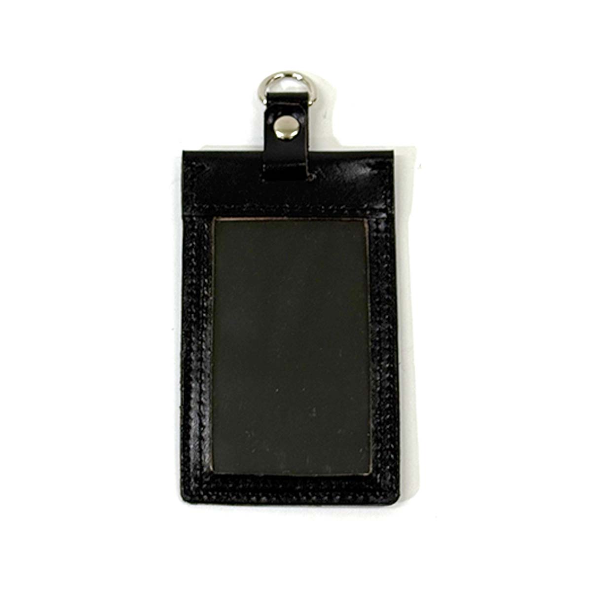 【革鳴】ＩＤカードホルダー（縦型・黒・タンニン革）