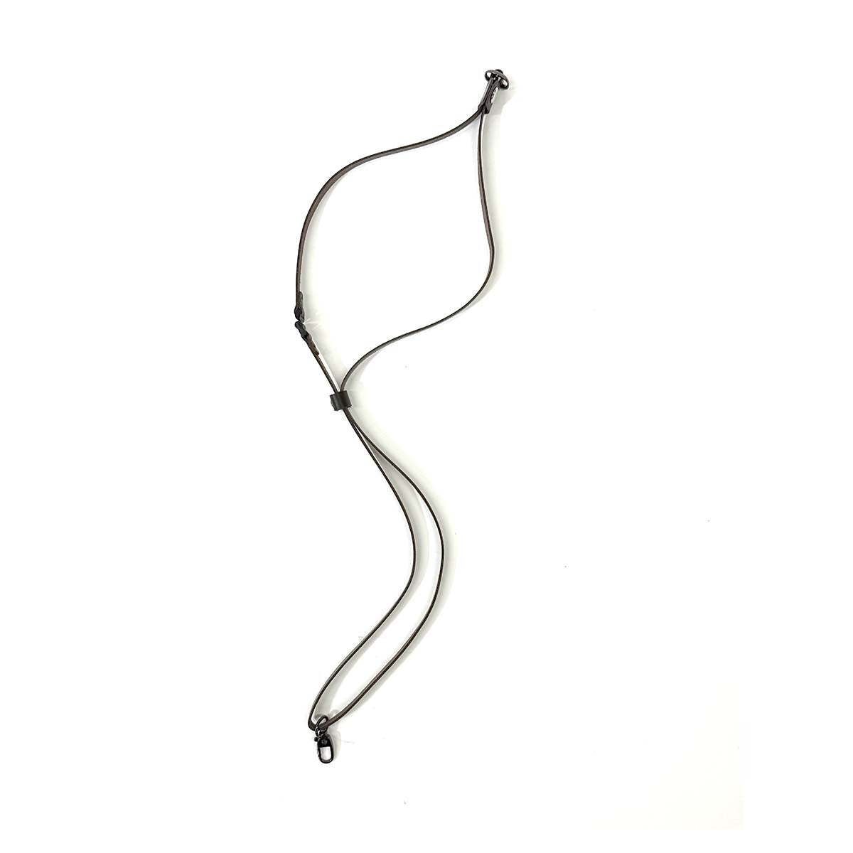 【革鳴】ＩＤカードホルダー用ストラップ（茶・クロム革）