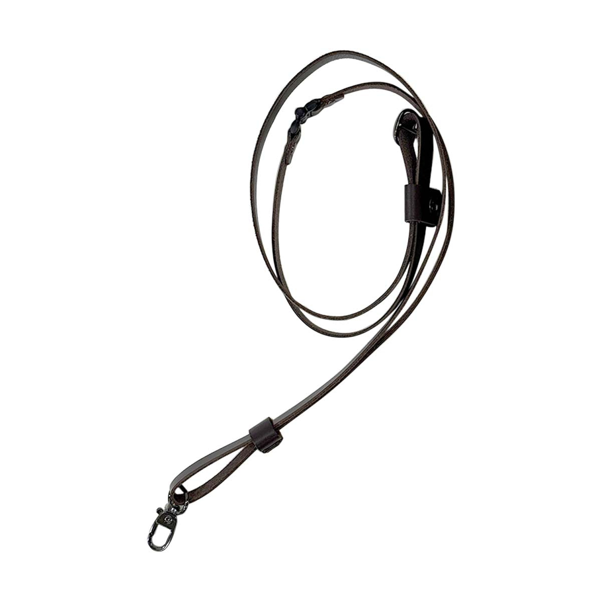 【革鳴】ＩＤカードホルダー用ストラップ（茶・クロム革）