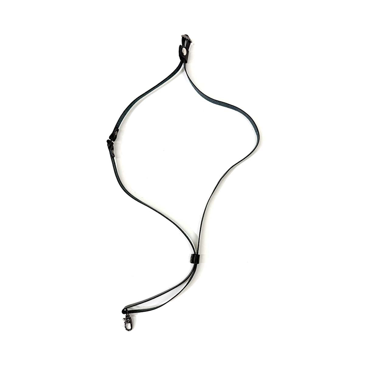 【革鳴】ＩＤカードホルダー用ストラップ（黒・クロム革）