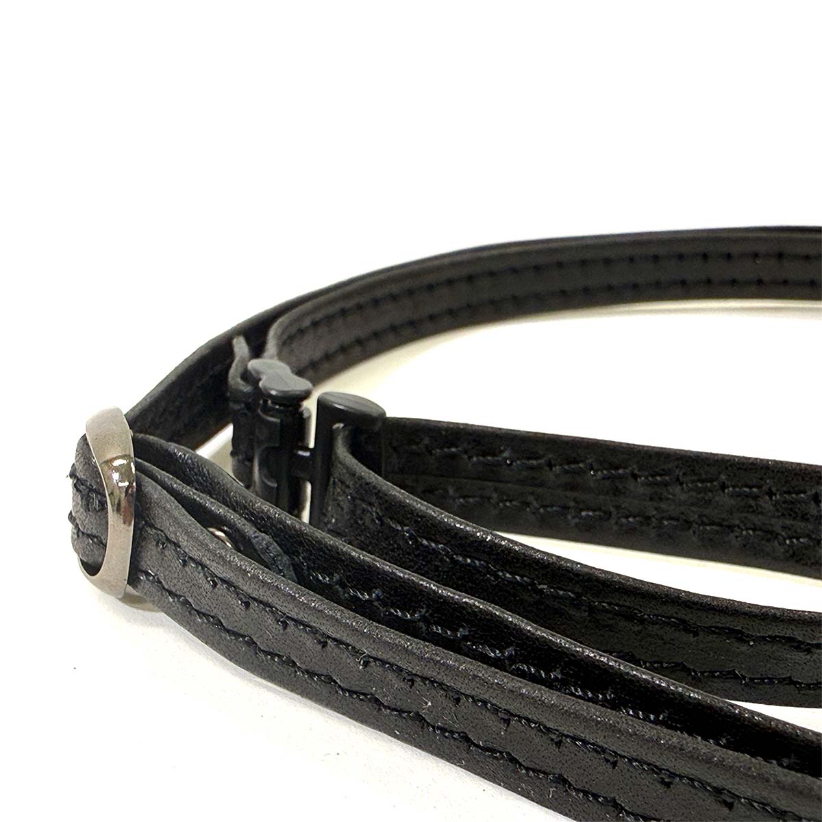 【革鳴】ＩＤカードホルダー用特製ストラップ（黒・タンニン革）