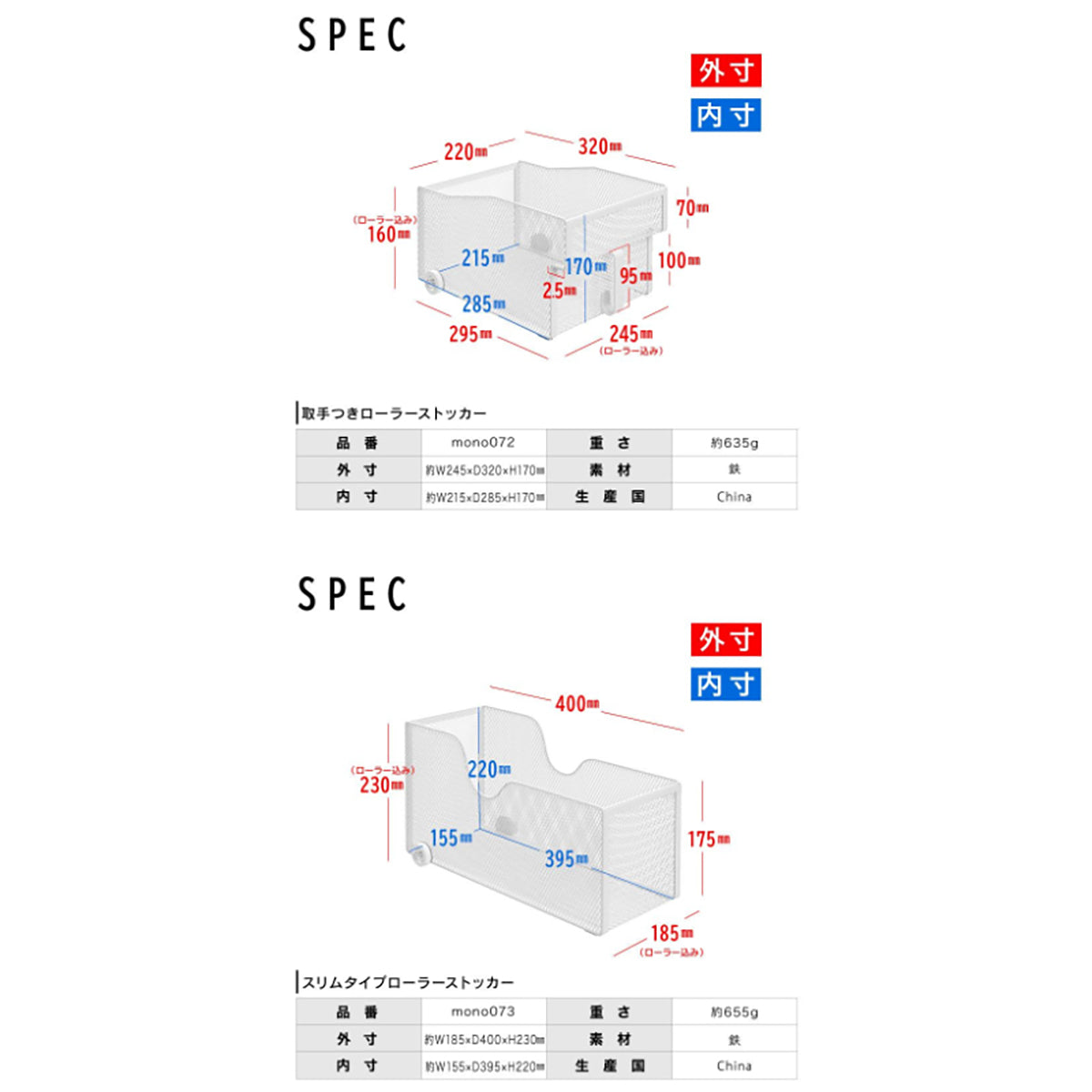キッチン収納ケース  スリムタイプ ローラーストッカー 大容量 引き出し ラクラク 移動式収納 スライド収納 メッシュ構造