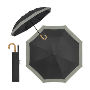 自動開閉 折りたたみ傘 晴雨兼用 遮光100％ UVカット 軽量 耐風 (ブラック×杢グレージュ)