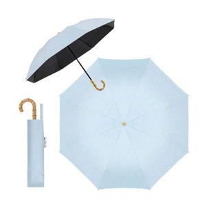 自動開閉 折りたたみ傘 晴雨兼用 遮光100％ UVカット 軽量 耐風 (杢ブルー)