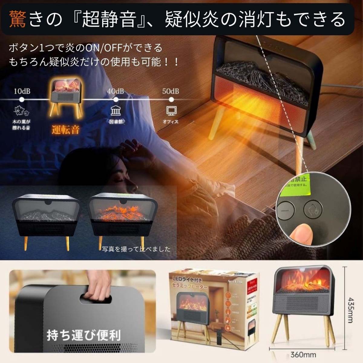 Zyntra 3D炎＆加湿付きセラミックヒーター 黒 暖炉型セラミックヒーター – GREEN CROSS-select 工事現場の安全対策