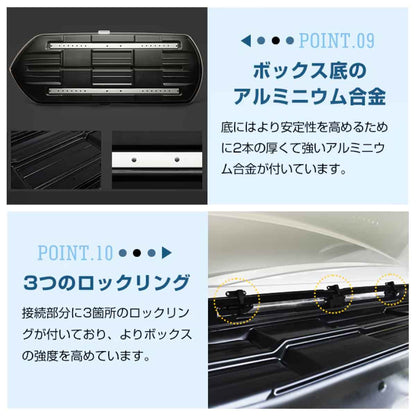 ルーフボックス 両方開閉 300L ブラック