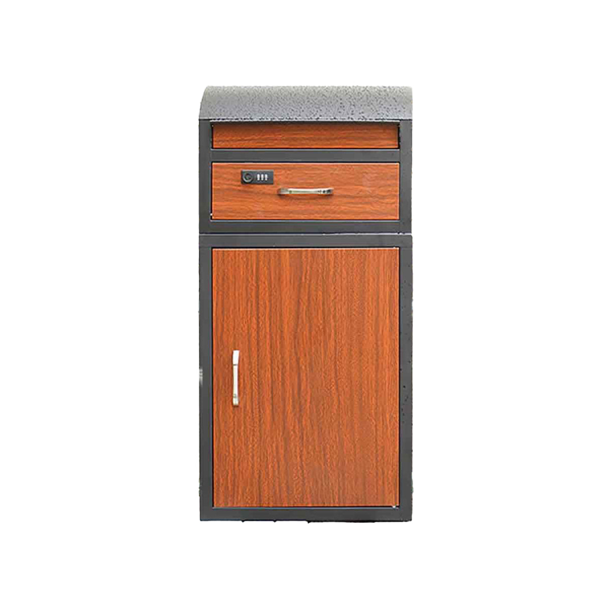 宅配ボックス 大容量70L ポスト一体型 木目ブラウン
