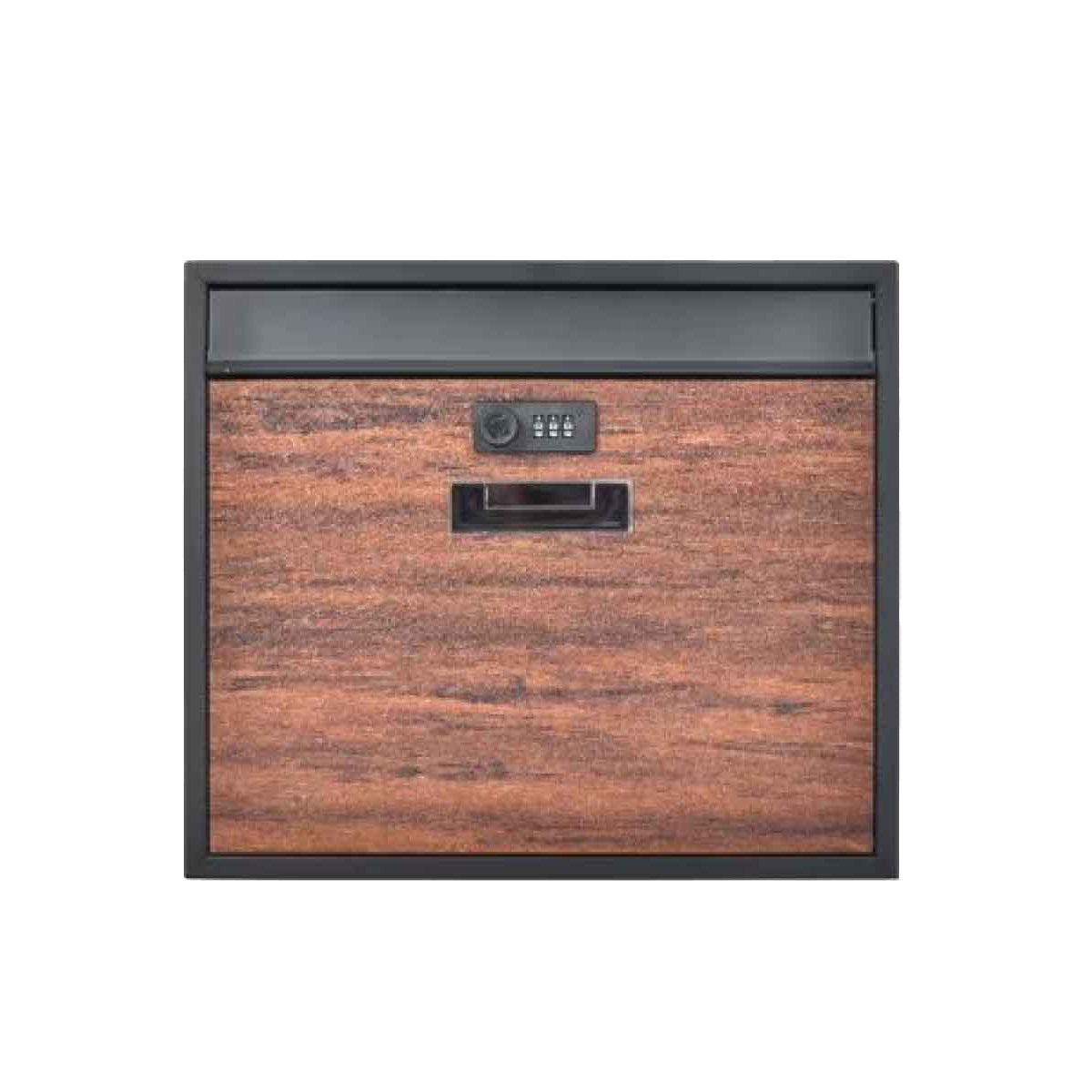 壁掛けポスト ブラウン　横型