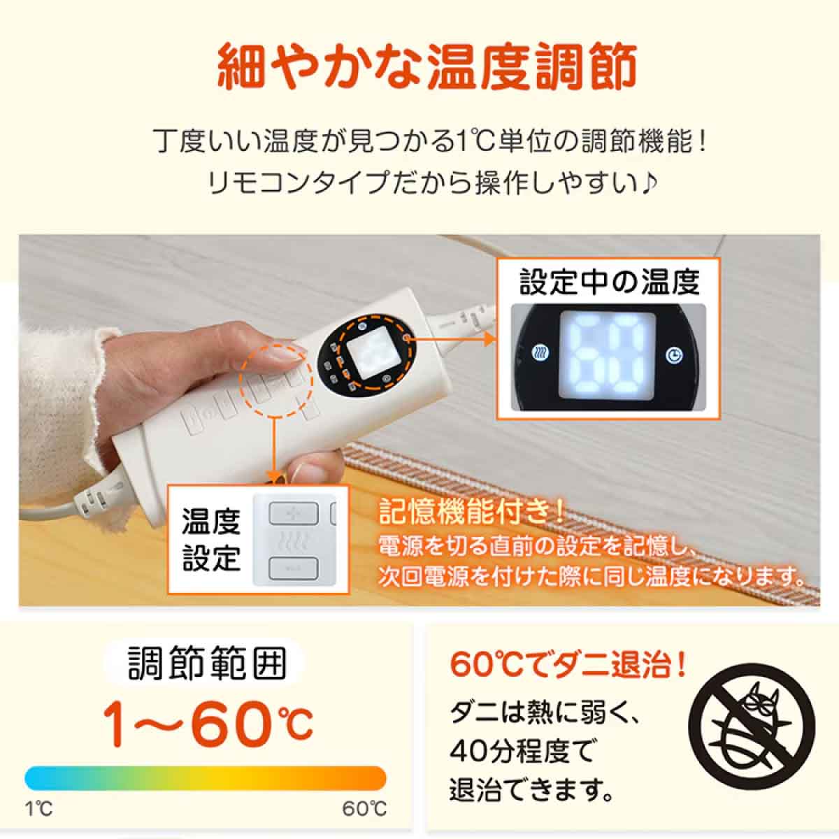 電気カーペット 100cm×100cm