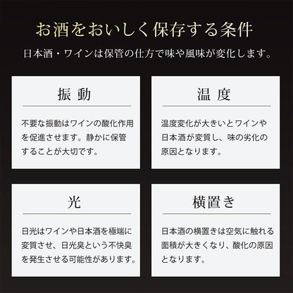 ワイン・日本酒用 冷蔵庫 ペルチェ式 静音設計 温度調節可能 ガラス扉 庫内灯付き コンパクト SunRuck