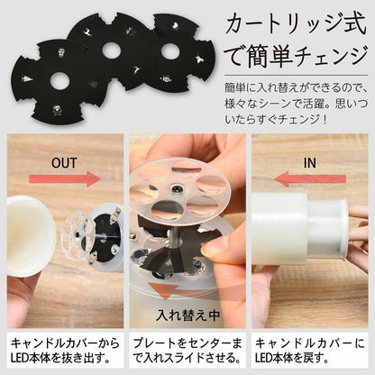 LUFINE ルフィネ 008 LED キャンドル ライト プロジェクションライト イルミネーションライト 1台で3役  イルミネーション 投影可