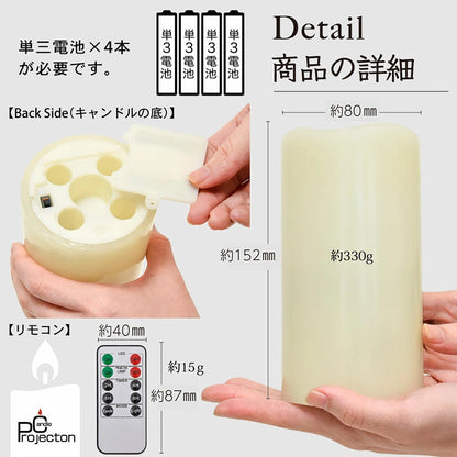 LUFINE ルフィネ 008 LED キャンドル ライト プロジェクションライト イルミネーションライト 1台で3役  イルミネーション 投影可